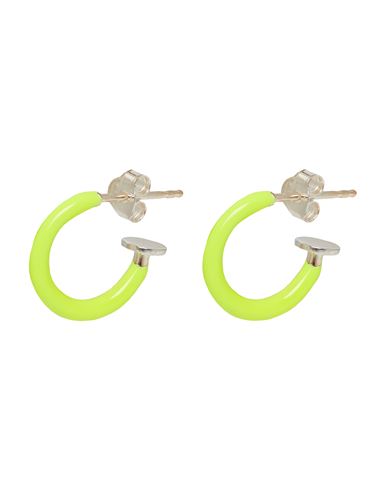8 By Yoox Gold Plated 925 Lacquered Hoops Woman Earrings Yellow Size - 925/1000 Silver, Enamel