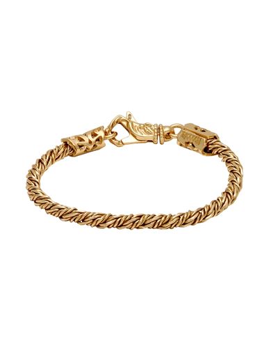 Emanuele Bicocchi Gold Plated Torsion Man Bracelet Gold Size L 925/1000 Silver, 999/1000 Gold Plated
