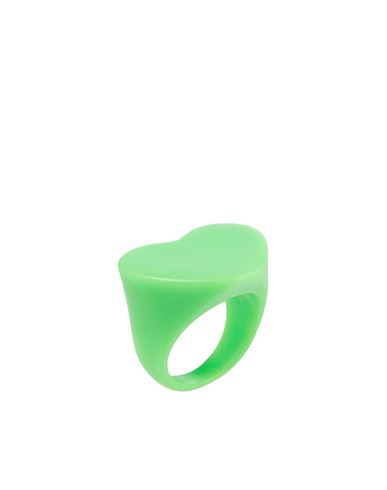 8 By Yoox Woman Ring Acid Green Size Onesize Resin