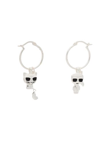 Karl Lagerfeld K/ikonik Sm Hoop Earrings Woman Earrings Silver Size - Silver, Brass