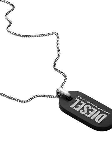 Diesel Man Necklace Black Size - Stainless Steel