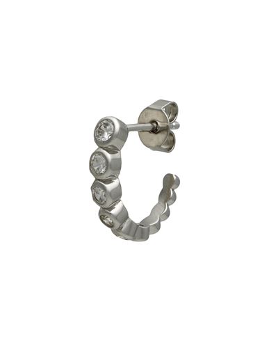 Galleria Armadoro Lola Curva Earring Woman Single Earring Silver Size - 925/1000 Silver, Rhodium-pla