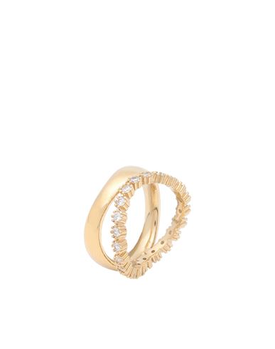 P D Paola Motion Gold Ring Woman Ring Gold Size 5.25 925/1000 Silver, 750/1000 Gold Plated, Cubic Zi