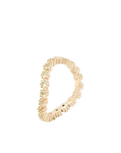 P D Paola Green Tide Gold Ring Woman Ring Gold Size 7.5 925/1000 Silver, 750/1000 Gold Plated, Cubic
