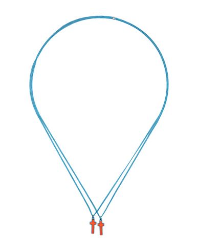 Shop Dsquared2 Man Necklace Turquoise Size - Metal, Resin In Blue