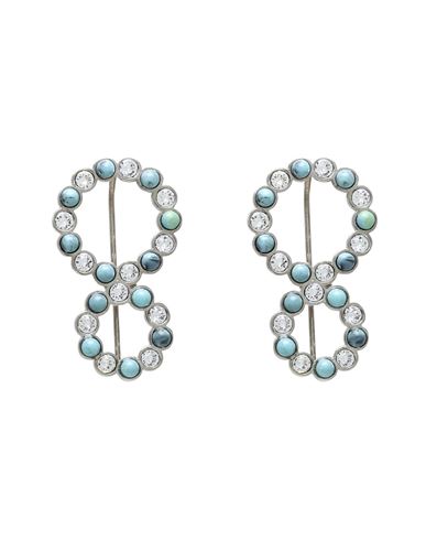Ca&lou Ca & Lou Oriana Stone Woman Earrings Silver Size - Brass, Crystal In Blue