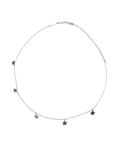 Kurshuni Loop Woman Necklace Silver Size - 925/1000 Silver, Cubic Zirconia