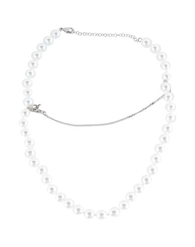 Woman Necklace White Size - Brass, Glass