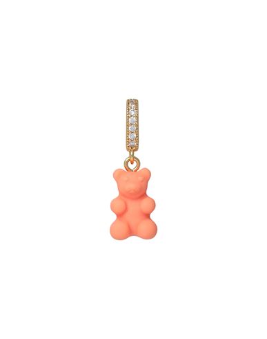 Shop Crystal Haze Woman Pendant Salmon Pink Size - Brass, 750/1000 Gold Plated, Resin, Cubic Zirconia