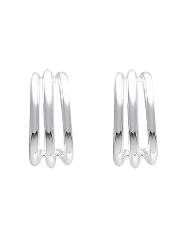 Estella Bartlett Triple Illusion Hoop Earrings - Silver Woman Earrings Silver Size - Brass In Metallic