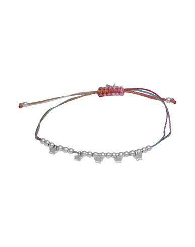 Estella Bartlett Pastel Multi Cord Bracelet - Silver Star Beads Woman Bracelet Silver Size - Nylon