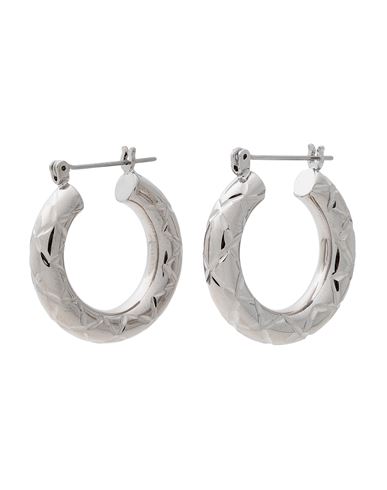 Luv Aj Quilted Baby Amalfi Hoops Woman Earrings Silver Size - Brass