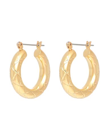 Luv Aj Quilted Baby Amalfi Hoops Woman Earrings Gold Size - Brass