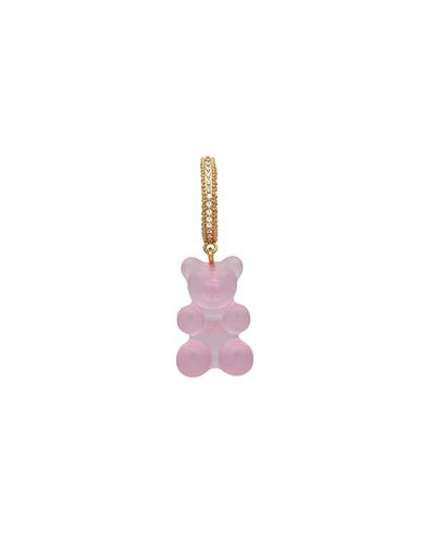 Crystal Haze Woman Single Earring Pink Size - Brass, 750/1000 Gold Plated, Cubic Zirconia, Resin