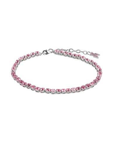 Amina Muaddi Woman Ankle Bracelet Pink Size - Crystal, Metal