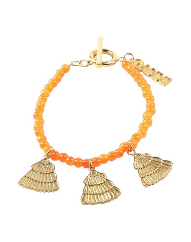Ganni Woman Bracelet Orange Size - Plastic, Metal