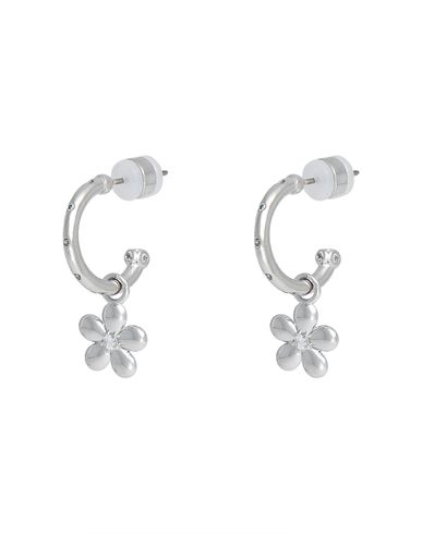 Luv Aj Diamonte Daisy Hoops Woman Earrings Silver Size - Brass, Cubic Zirconia