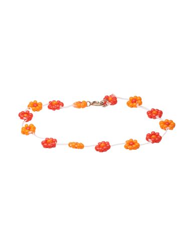 Atelier Labro Fiori Anklet Woman Ankle Bracelet Orange Size - Metal, Glass