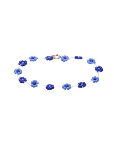 Atelier Labro Fiori Anklet Woman Ankle Bracelet Blue Size - Metal, Glass