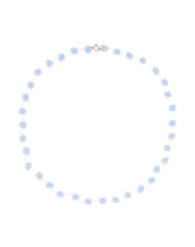 Atelier Labro Fiori Necklace Woman Necklace Sky Blue Size - Metal, Glass