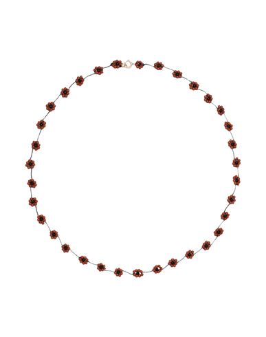 Atelier Labro Fiori Necklace Woman Necklace Brown Size - Metal, Glass