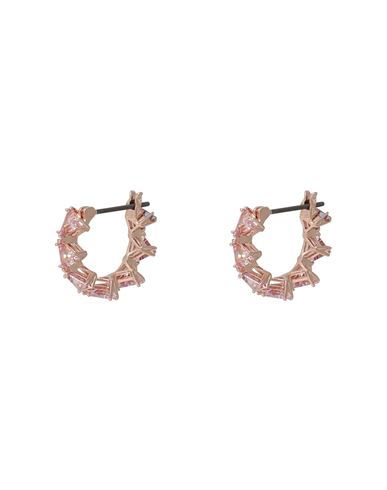 Swarovski Ortyx Hoop Earrings, Triangle Cut, Small, Pink, Rose Gold-tone Plated Woman Earrings Rose