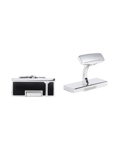 Dunhill Man Cufflinks And Tie Clips Black Size - 925/1000 Silver, Steel
