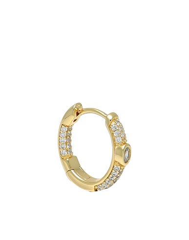 Galleria Armadoro Oval Middle Dot Woman Single Earring Gold Size - 925/1000 Silver, 750/1000 Gold Pl
