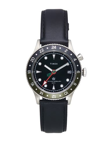 Timex Waterbury Man Wrist Watch Black Size - Stainless Steel, Soft Leather
