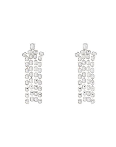 8 By Yoox Rhinestone Cascade Earrings Woman Earrings Silver Size - Plastic, Metal