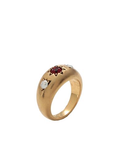 Dsquared2 Man Ring Gold Size M Tin Alloy, Crystal