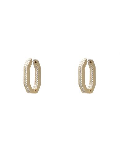 Swarovski Dextera Hoop Earrings, Octagon, Pavé, Medium, White, Gold-tone Plated Woman Earrings Gold
