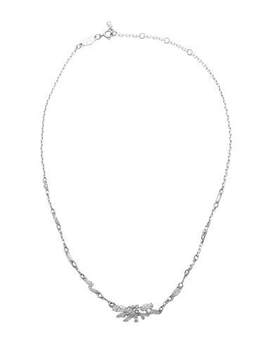 Swarovski Gema Pendant, Flower, White, Rhodium Plated Woman Necklace Silver Size - Metal, Rhodium-pl