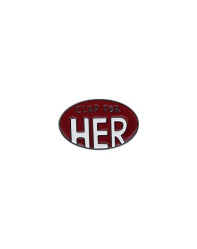 Chloé Woman Brooch Burgundy Size - Brass, Zamak, Enamel In Burgundy