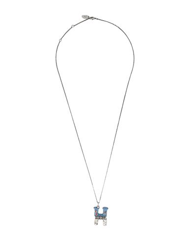Chloé Woman Necklace Pastel Blue Size - Brass, Nylon, Enamel In Metallic