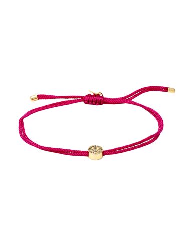 Estella Bartlett Pave Smiley Cord Bracelet Fuchsia Woman Bracelet Fuchsia Size - Nylon, Metal In Pink
