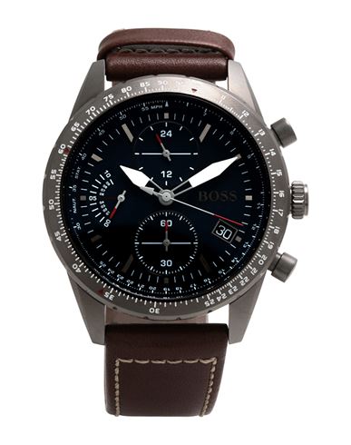 martelen Beweren heel veel Hugo Boss Boss Pilot Edition Chrono Watch Man Wrist Watch Brown Size - Soft  Leather, Stainless Steel | ModeSens
