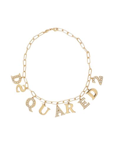 Shop Dsquared2 Woman Necklace Gold Size - Brass, Zirconia
