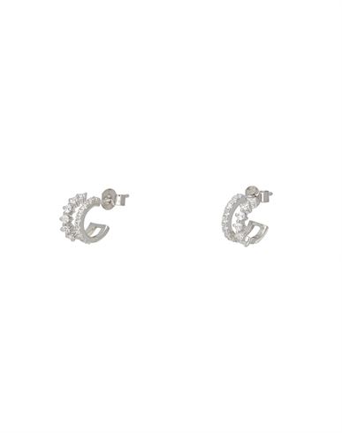P D Paola Rubi Silver Earrings Woman Earrings Silver Size - 925/1000 Silver, Zirconia In Metallic