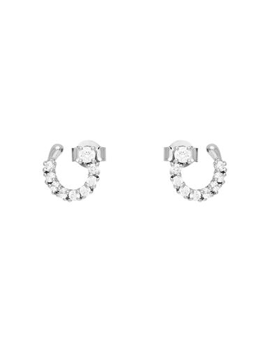 P D Paola Leona Silver Earrings Woman Earrings Silver Size - 925/1000 Silver, Zirconia