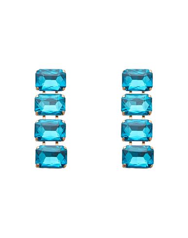 8 By Yoox Rhinestone Chandelier Earrings Woman Earrings Turquoise Size - Copper, Glass In Blue
