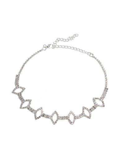 8 By Yoox Rhinestone Choker Woman Necklace Silver Size - Copper, Glass