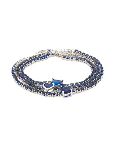 8 By Yoox Rhinestone Bracelet Set Woman Bracelet Blue Size - Glass, Copper