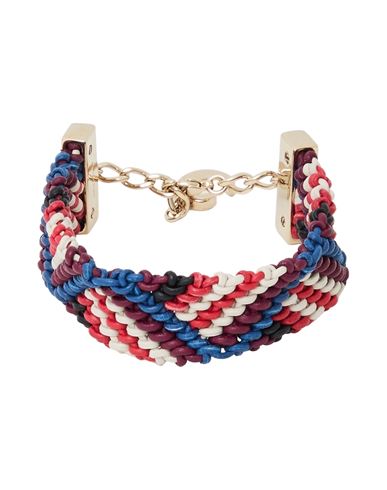 Chloé Woman Bracelet Blue Size - Brass, Lambskin