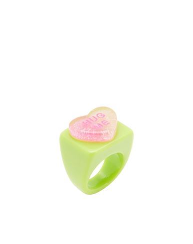 8 By Yoox Resin Heart-shaped Ring Woman Ring Light Green Size Onesize Resin
