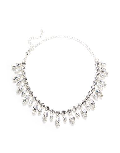 8 By Yoox Rhinestone Choker Woman Necklace Silver Size - Metal, Glass