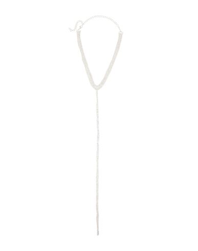 8 By Yoox Rhinestone Choker Woman Necklace Silver Size - Metal, Glass