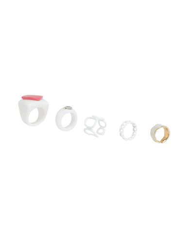 8 By Yoox Kidult Ring Set Woman Ring White Size Onesize Metal, Plastic, Glass