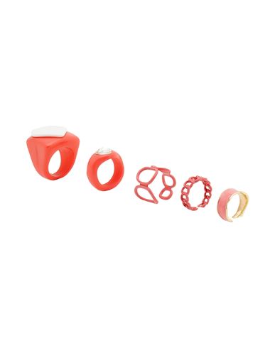 8 By Yoox Kidult Ring Set Woman Ring Salmon Pink Size Onesize Metal, Plastic, Glass