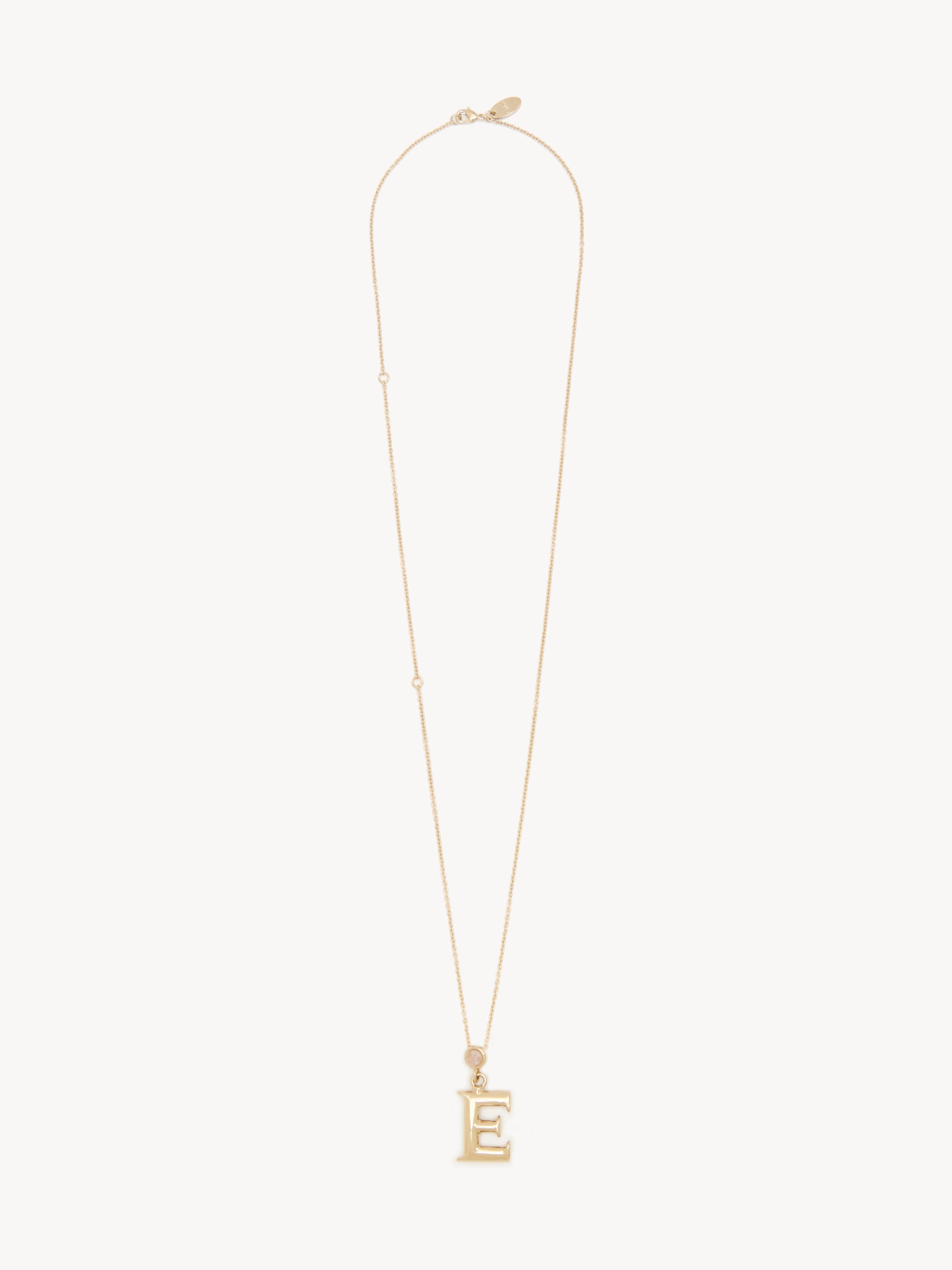 Chloé Alphabet Gold-Tone Rose Quartz Necklace - One Size